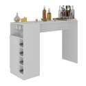 MESA ALTA TIPO BAR COM ARRUMAÇÃO BRANCO-NATURAL CUARZO